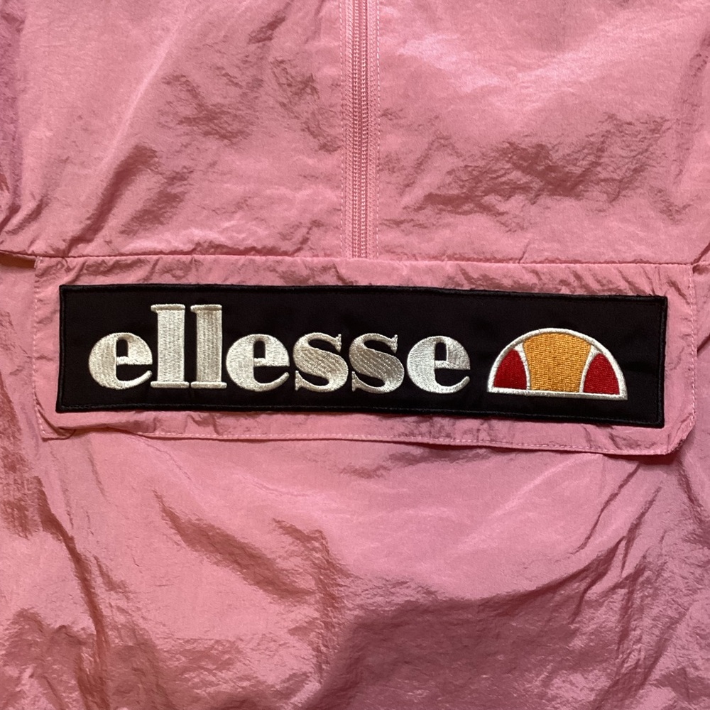 Ellesse Tonvilli Windbreaker Jacket Anorak Hoody Hooded Pink Medium Kangaroo - Picture 5 of 9
